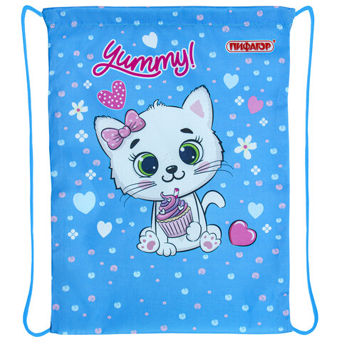 Мешок для обуви ПИФАГОР, 1 отделение, 40х32 см, "Yummy cupcake",