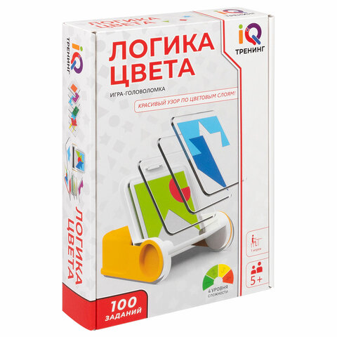 Настольная логическая игра IQ ТРЕНИНГ "Логика цвета", 1TOY, Т25560 Настольная логическая игра IQ ТРЕНИНГ "Логика цвета", 1TOY, Т25560