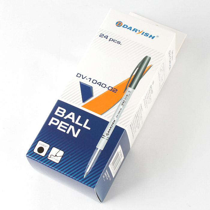 Ручка шариковая черная "Darvish" корпус белый