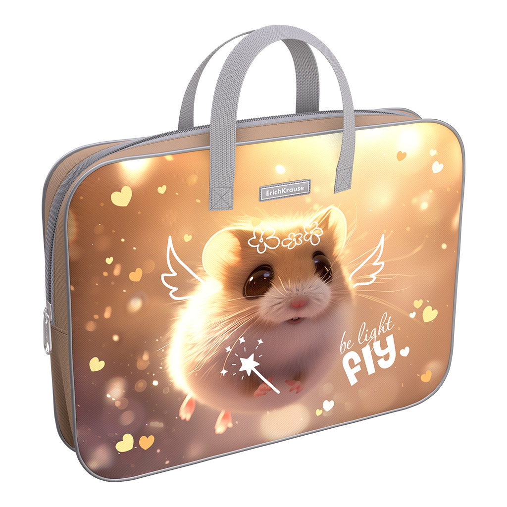 Папка текстильная на молнии ErichKrause с ручками Fluffy, A4+ Папка текстильная на молнии ErichKrause с ручками Fluffy, A4+