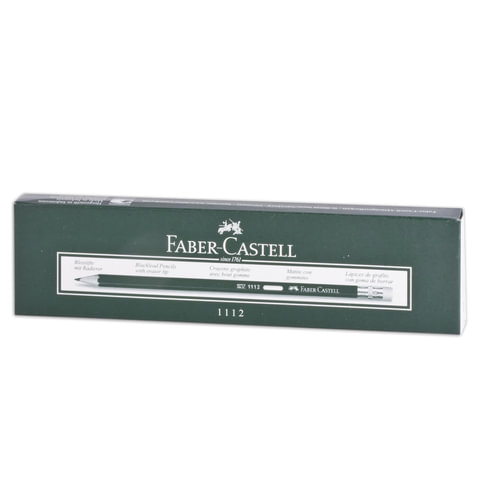 Карандаш чернографитный FABER-CASTELL, 1 шт., "1112", НВ, с ластиком, Карандаш чернографитный FABER-CASTELL, 1 шт., "1112", НВ, с ластиком,