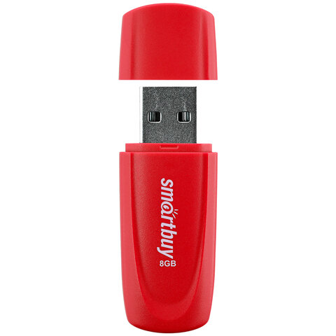 Флеш-диск 8 GB SMARTBUY Scout USB 2.0, красный, SB008GB2SCR Флеш-диск 8 GB SMARTBUY Scout USB 2.0, красный, SB008GB2SCR