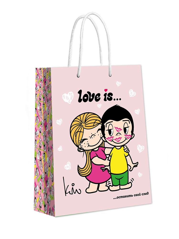Love is. Пакет подарочный большой нежно-розовый, 335*406*155 мм. Love is. Пакет подарочный большой нежно-розовый, 335*406*155 мм.