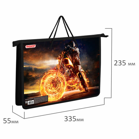 Папка на молнии с ручками ПИФАГОР А4, 1 отделение, пластик, ручки-шнурок, Папка на молнии с ручками ПИФАГОР А4, 1 отделение, пластик, ручки-шнурок,