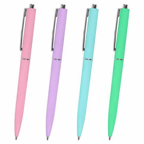 Ручка шариковая автоматическая BRAUBERG X17 PASTEL, СИНЯЯ, стандартный узел 0,7