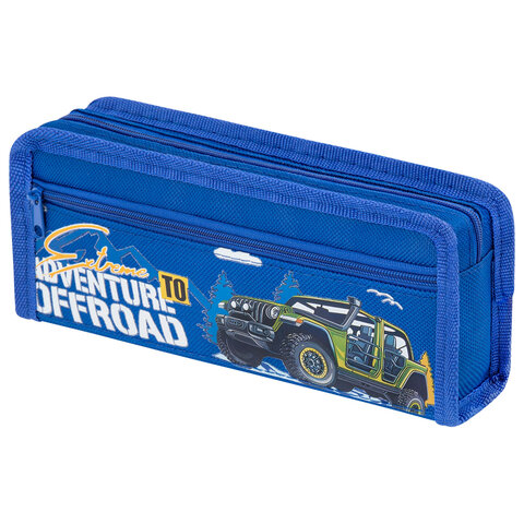 Пенал ЮНЛАНДИЯ ЮНИОР, 2 отделения, полиэстер, "Offroad", 21х8х6 см, Пенал ЮНЛАНДИЯ ЮНИОР, 2 отделения, полиэстер, "Offroad", 21х8х6 см,