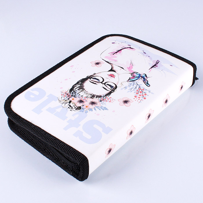 Пенал 1отдел. SOFT 190*115мм Акварельная девушка