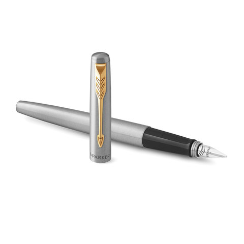 Ручка перьевая PARKER "Jotter Stainless Steel GT", корпус серебристый, Ручка перьевая PARKER "Jotter Stainless Steel GT", корпус серебристый,