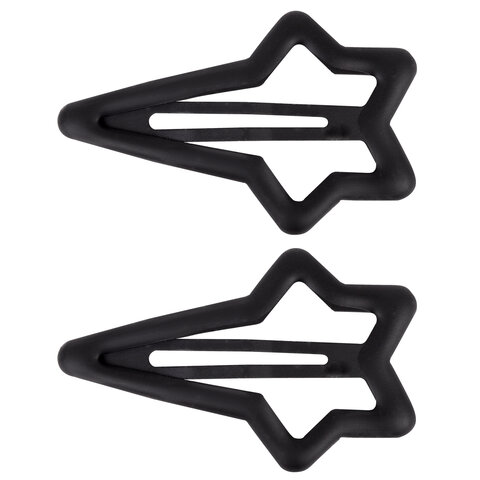 Заколки для волос НАБОР 2 шт., 5,5 см, клик-клак, soft touch, чёрный, MONTE VITA