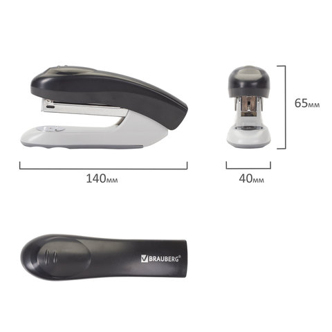 Степлер №24/6, 26/6 BRAUBERG "Einkommen", до 25 листов, черный, 222533 Степлер №24/6, 26/6 BRAUBERG "Einkommen", до 25 листов, черный, 222533