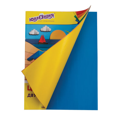Цветная бумага, А4, 2-сторонняя мелованная (глянцевая), 16 листов 8 цветов, на Цветная бумага, А4, 2-сторонняя мелованная (глянцевая), 16 листов 8 цветов, на