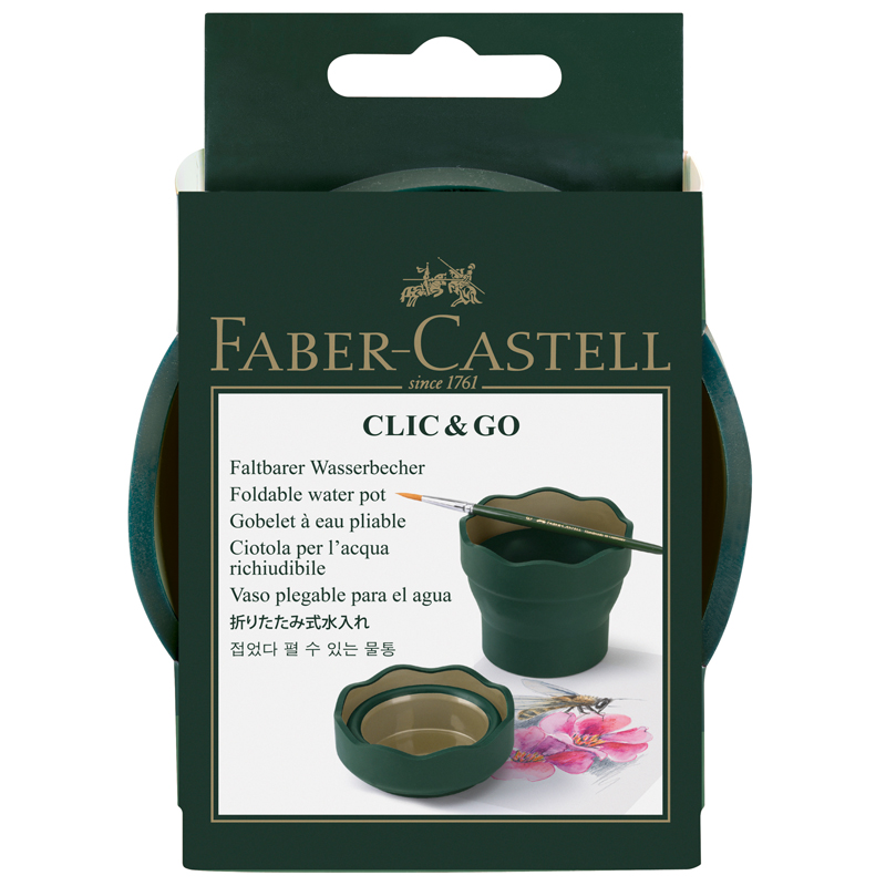 Стакан для воды Faber-Castell "Clic&Go", темно-зеленый Стакан для воды Faber-Castell "Clic&Go", темно-зеленый