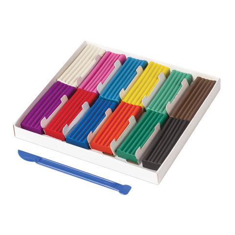 Пластилин классический ПИФАГОР "ЭНИКИ-БЕНИКИ", 12 цветов, 240 г, со