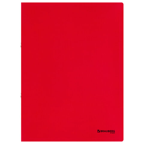 Папка на 2 кольцах А4 BRAUBERG UNIVERSAL, 25 мм, красная, до 170 листов, 0,5 мм,