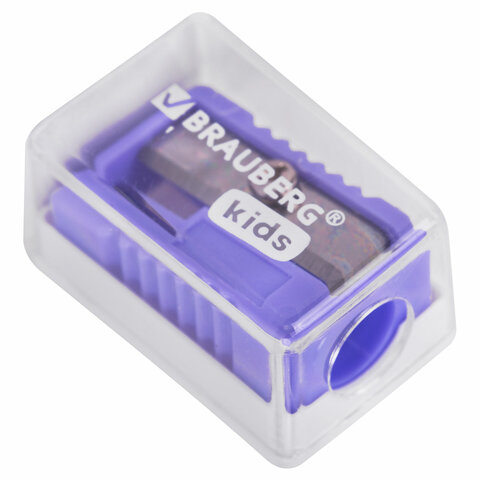 Точилка BRAUBERG KIDS "MINI", с контейнером, пластиковая, пастельные