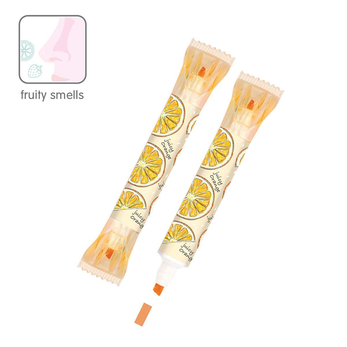 ТЕКСТОВЫДЕЛИТЕЛЬ С ЗАПАХОМ "TUTTI FRUTTI", ОРАНЖЕВЫЙ, АПЕЛЬСИН ТЕКСТОВЫДЕЛИТЕЛЬ С ЗАПАХОМ "TUTTI FRUTTI", ОРАНЖЕВЫЙ, АПЕЛЬСИН
