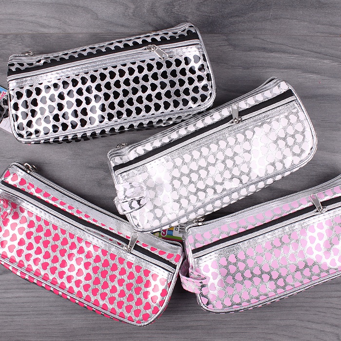 Пенал мягкий тубус "Darvish" ассорти с рисунком сердечки + Пенал мягкий тубус "Darvish" ассорти с рисунком сердечки +