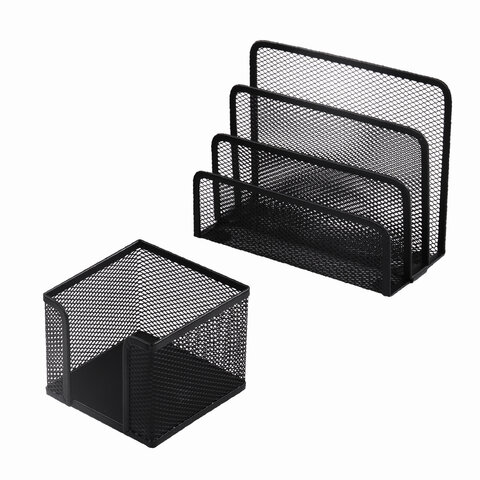 Настольный набор из металла BRAUBERG "Germanium", 7 предметов, черный, Настольный набор из металла BRAUBERG "Germanium", 7 предметов, черный,