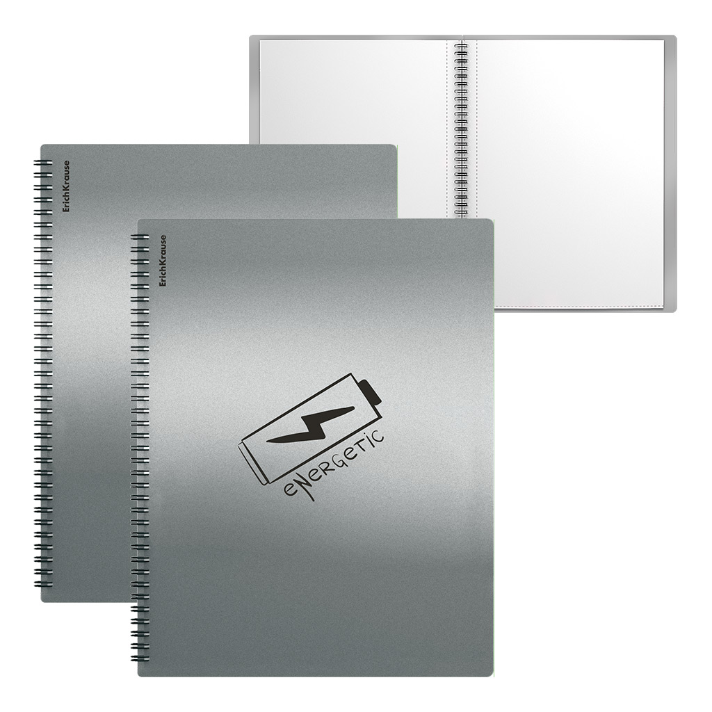 Папка файловая пластиковая на спирали Erich Krause Ice Metallic Ideas, с 30 Папка файловая пластиковая на спирали Erich Krause Ice Metallic Ideas, с 30