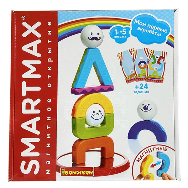 Магнитный конструктор SmartMax/ Bondibon, Мои первые акробаты, 10 деталей, арт. Магнитный конструктор SmartMax/ Bondibon, Мои первые акробаты, 10 деталей, арт.