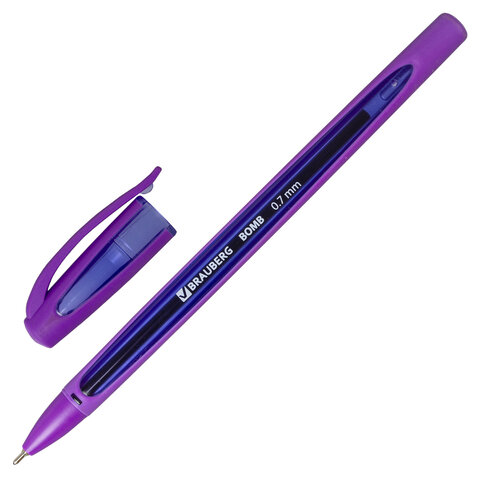 Ручка шариковая масляная BRAUBERG "BOMB GT Color", СИНЯЯ,
