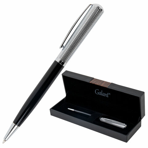 Ручка подарочная шариковая GALANT "Hector", корпус черный/серебро, Ручка подарочная шариковая GALANT "Hector", корпус черный/серебро,