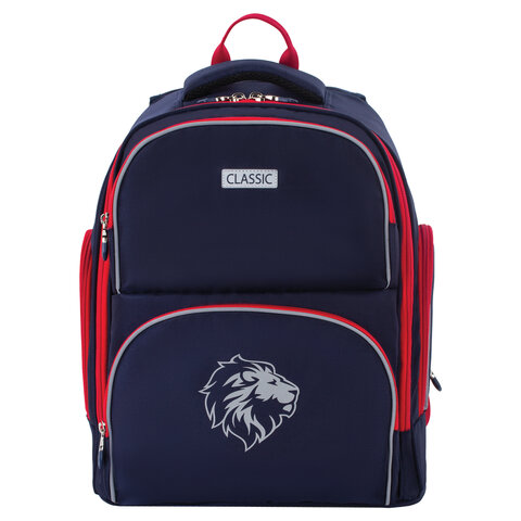 Рюкзак BRAUBERG CLASSIC, легкий каркас, премиум материал, "Lion", Рюкзак BRAUBERG CLASSIC, легкий каркас, премиум материал, "Lion",