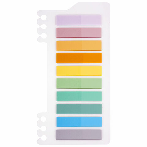Закладки клейкие пастельные BRAUBERG PASTEL, пластиковые, 45х10 мм, 10 цветов х Закладки клейкие пастельные BRAUBERG PASTEL, пластиковые, 45х10 мм, 10 цветов х