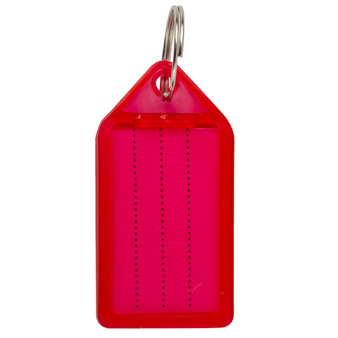 Бирки для ключей КОМПЛЕКТ 20 ШТ., длина 55 мм, инфо-окно 39х22 мм, АССОРТИ,