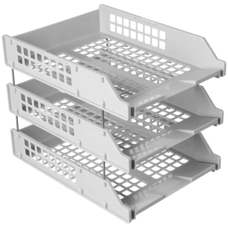 Лоток горизонтальный на металлических стержнях "STRONG", серый, (набор Лоток горизонтальный на металлических стержнях "STRONG", серый, (набор