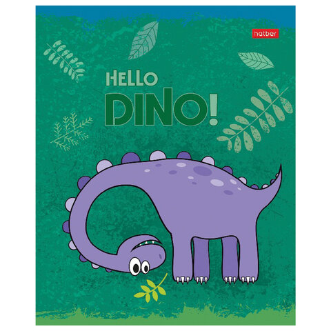 Тетрадь 12 л. HATBER клетка, обложка картон, тиснение, "Hello Dino" (5 Тетрадь 12 л. HATBER клетка, обложка картон, тиснение, "Hello Dino" (5