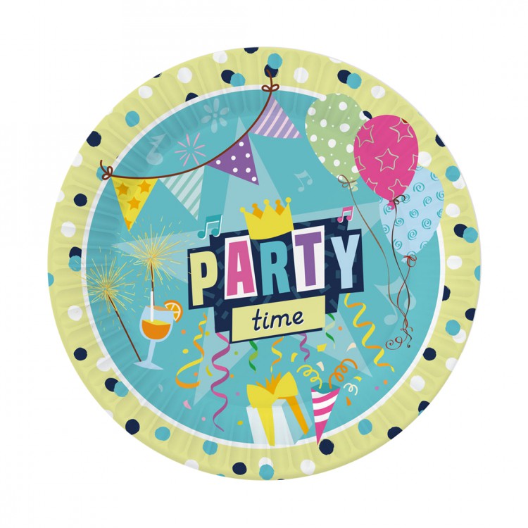 Набор бумажных тарелок Вечеринка, в т/у пленке, 6 штук, d=180 мм. Набор бумажных тарелок Вечеринка, в т/у пленке, 6 штук, d=180 мм.