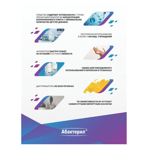 Средство дезинфицирующее кожный антисептик 750 мл АБАКТЕРИЛ-АКТИВ, готовый Средство дезинфицирующее кожный антисептик 750 мл АБАКТЕРИЛ-АКТИВ, готовый