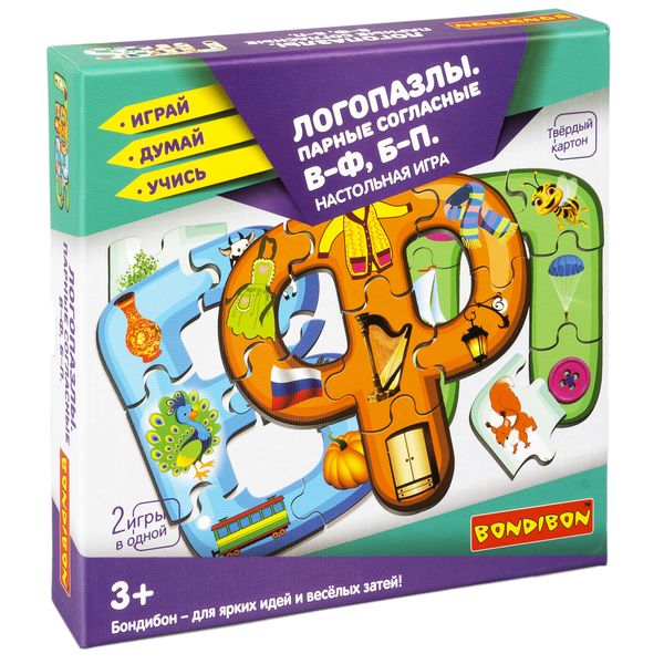Настольная игра "ЛОГОПАЗЛЫ. ПАРНЫЕ СОГЛАСНЫЕ В-Ф, Б-П" 2 в 1 Играй Настольная игра "ЛОГОПАЗЛЫ. ПАРНЫЕ СОГЛАСНЫЕ В-Ф, Б-П" 2 в 1 Играй