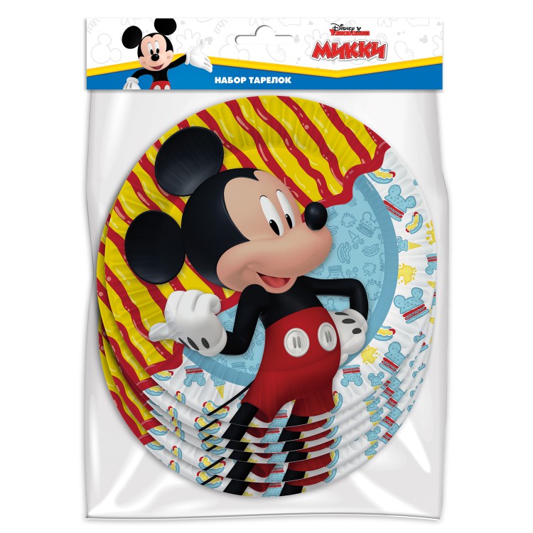 Mickey Mouse. Набор бумажных тарелок , 3D, 6 штук d=180 мм Mickey Mouse. Набор бумажных тарелок , 3D, 6 штук d=180 мм