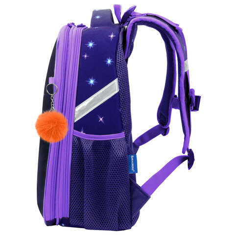 Ранец BRAUBERG UP, 2 отделения, с брелоком, "Bright fox", 36х28х15 см,