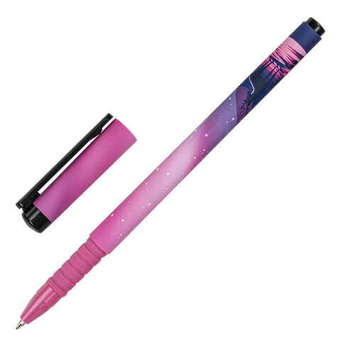 Ручка шариковая BRAUBERG SOFT TOUCH GRIP "STARS", СИНЯЯ, мягкое Ручка шариковая BRAUBERG SOFT TOUCH GRIP "STARS", СИНЯЯ, мягкое