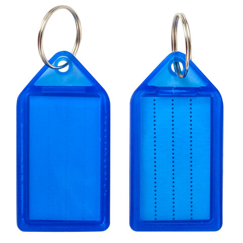 Бирки для ключей КОМПЛЕКТ 20 ШТ., длина 55 мм, инфо-окно 39х22 мм, АССОРТИ,