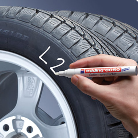 Маркер для шин и резины EDDING "8050", 2-4 мм, БЕЛЫЙ, круглый Маркер для шин и резины EDDING "8050", 2-4 мм, БЕЛЫЙ, круглый