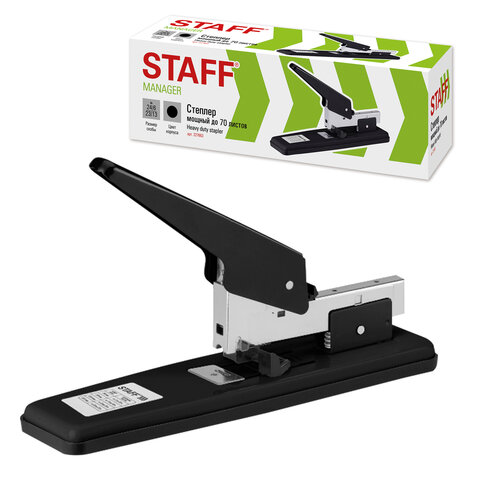 Степлер МОЩНЫЙ №24/6-23/13 металлический STAFF, до 70 листов, черный, 227663 Степлер МОЩНЫЙ №24/6-23/13 металлический STAFF, до 70 листов, черный, 227663
