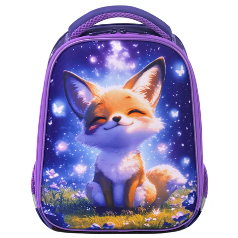 Ранец BRAUBERG KIDS START, 1 отделение, 2 кармана, "Chilling fox",