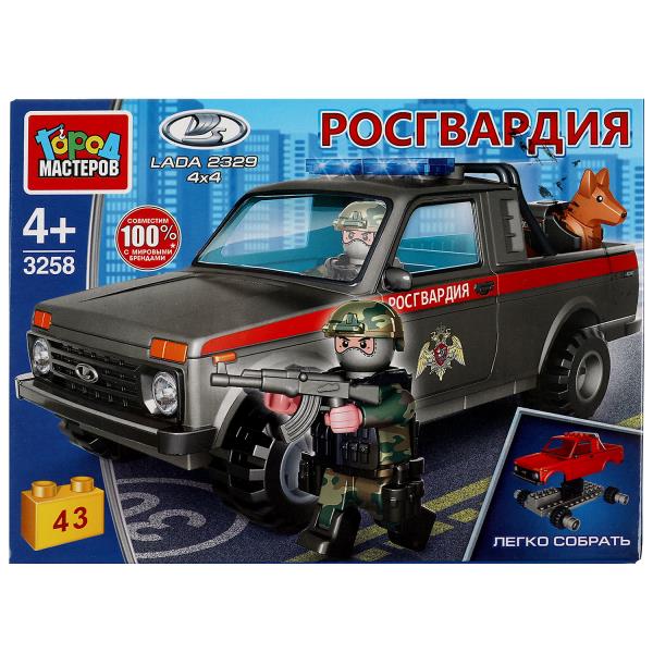 Конструктор LADA 4х4 ПИКАП РОСГВАРДИЯ, 43 дет. Город мастеров Конструктор LADA 4х4 ПИКАП РОСГВАРДИЯ, 43 дет. Город мастеров