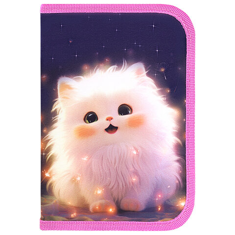 Пенал BRAUBERG, 1 отделение, 2 откидные планки, полиэстер, 21х14 см, "Tiny