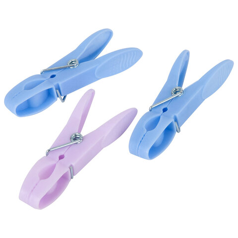 Прищепки бельевые 7,3 см, КОМПЛЕКТ 10 штук, пластик, ассорти, PRIMILA (ПРИМИЛА)