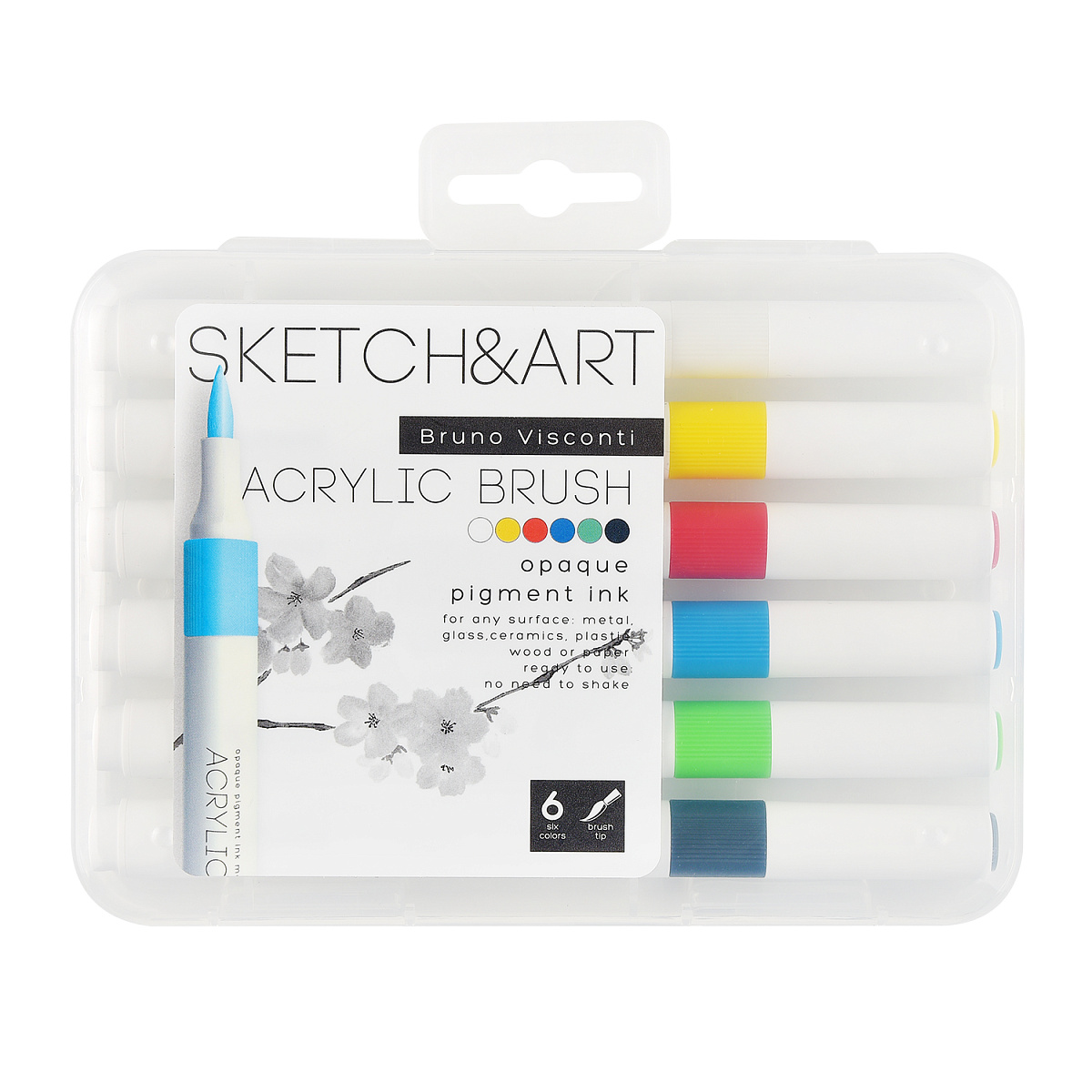 НАБОР МАРКЕРОВ-КИСТЕЙ АКРИЛОВЫХ "SKETCH&ART" 6 ЦВЕТОВ НАБОР МАРКЕРОВ-КИСТЕЙ АКРИЛОВЫХ "SKETCH&ART" 6 ЦВЕТОВ