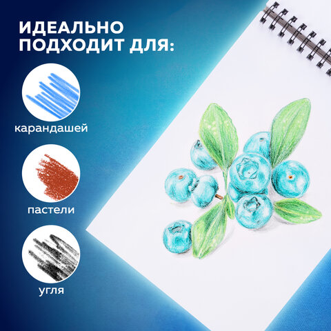 Скетчбук, белая бумага 190 г/м2, 297х210 мм, 60 л., гребень, твердая обложка, Скетчбук, белая бумага 190 г/м2, 297х210 мм, 60 л., гребень, твердая обложка,