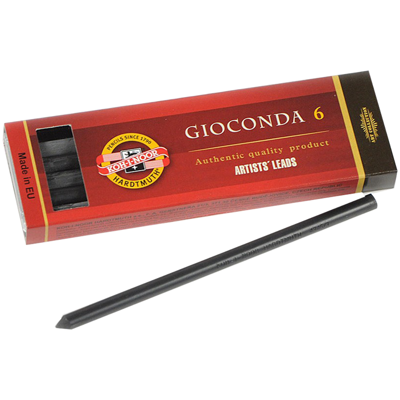 Грифели для цанговых карандашей Koh-I-Noor "Gioconda", 6B, 5,6мм, 6шт, Грифели для цанговых карандашей Koh-I-Noor "Gioconda", 6B, 5,6мм, 6шт,
