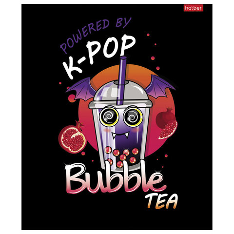 Тетрадь А5, 48 л., HATBER скоба, клетка, глянцевая ламинация, "Bubble
