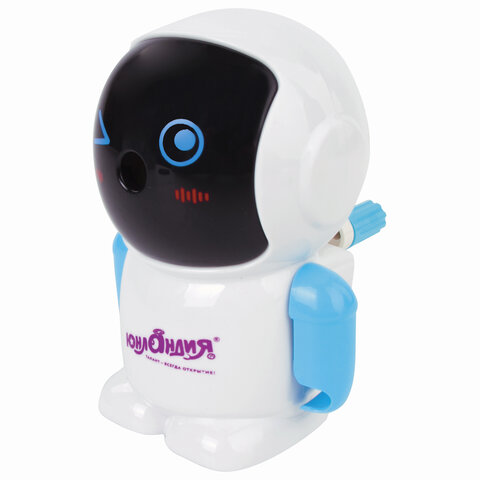 Точилка механическая ЮНЛАНДИЯ "Юнландик в Космосе", корпус белый с Точилка механическая ЮНЛАНДИЯ "Юнландик в Космосе", корпус белый с