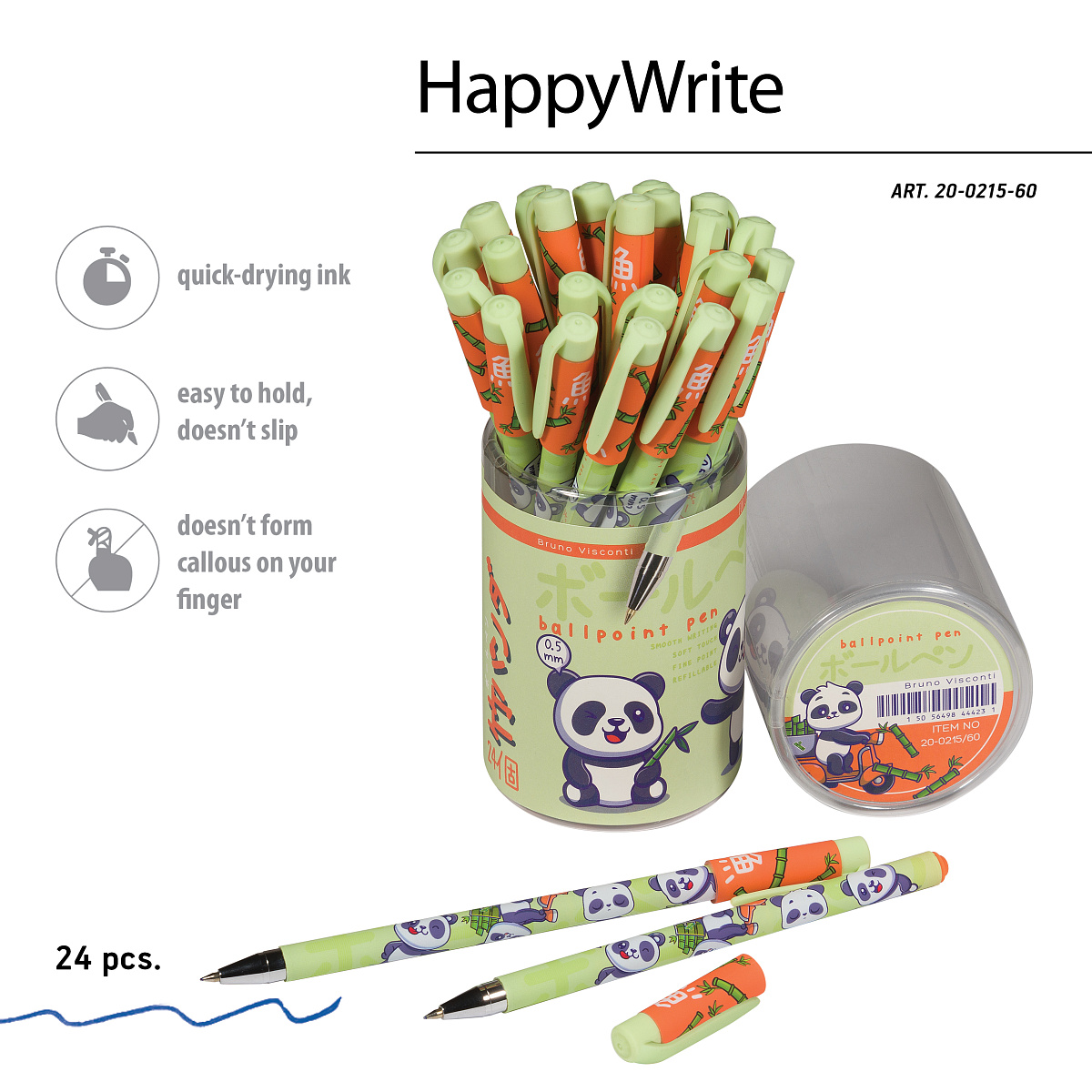 РУЧКА "HappyWrite. KAWAII ANIMALS.Мишка"ШАРИКОВАЯ 0.5 ММ, СИНЯЯ